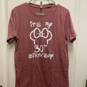 30th Birthday Disney Bella Canvas Graphic Tee in Dusty Rose